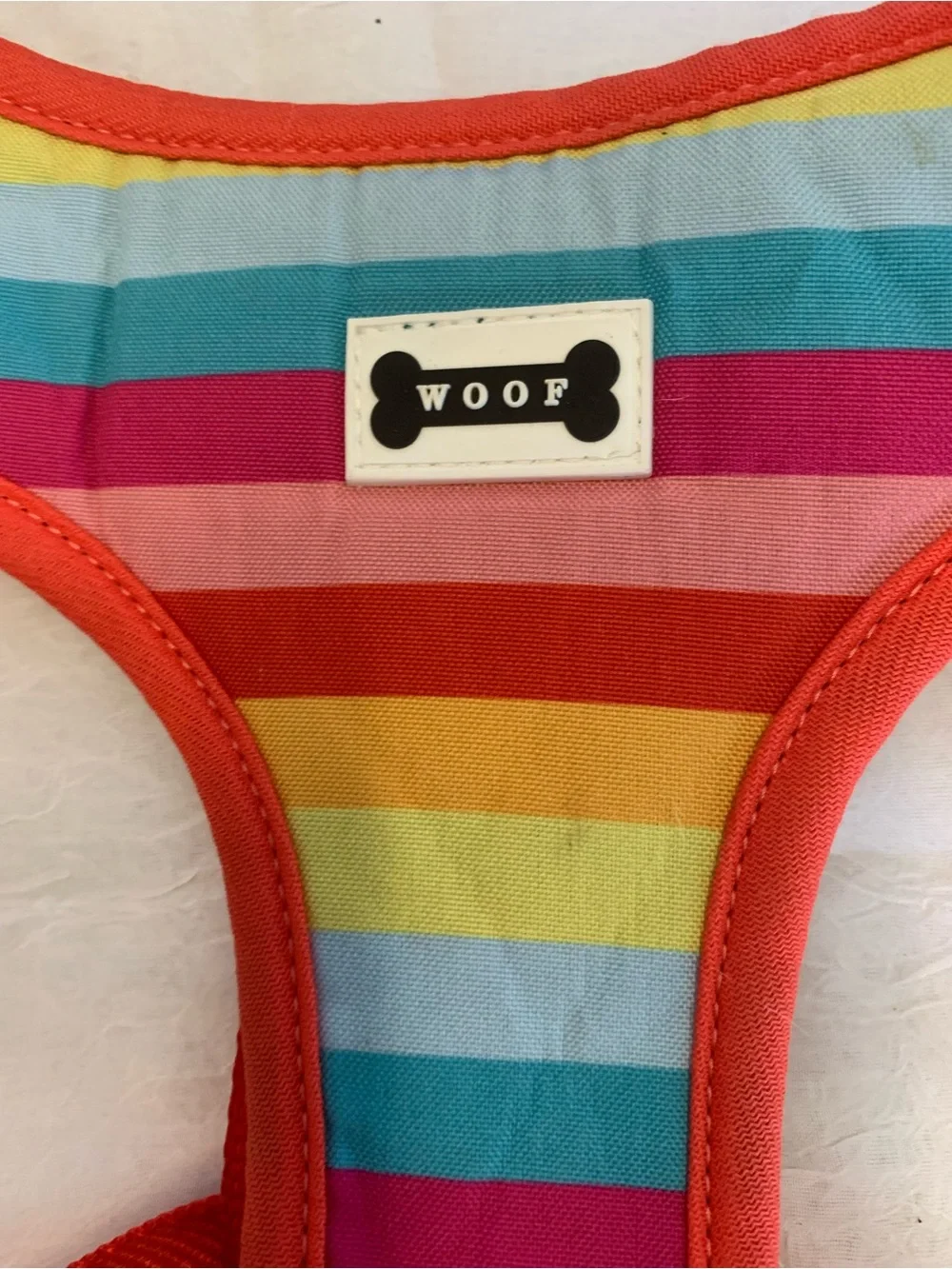 Woof Brand Rainbow Stripe Dog Harness in